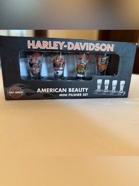 Harley-Davidson Mini Pilsner Glass Set - Black, Orange, White